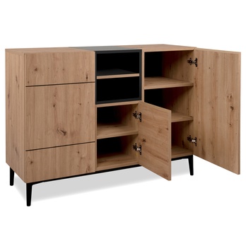 Komoda LAKKA 01B dub artisan/černá 2