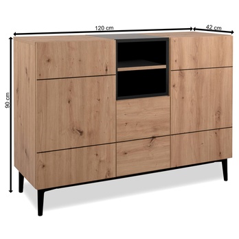 Komoda LAKKA 01B dub artisan/černá 9