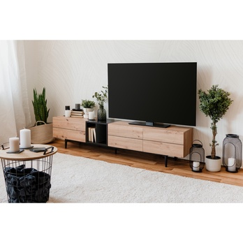 TV komoda LAKKA 56A dub artisan/černá 1