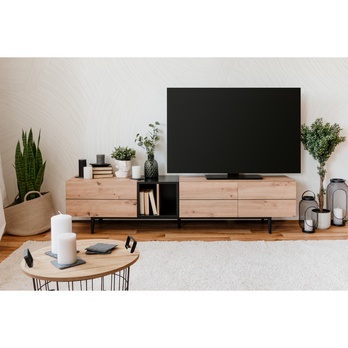 TV komoda LAKKA 56A dub artisan/černá 3