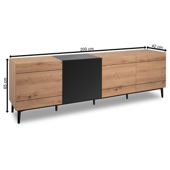 Komoda LAKKA 57A dub artisan/černá 7