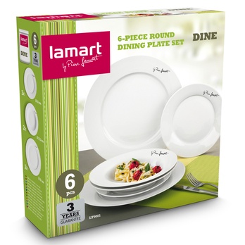Sada talířů LAMART DINE porcelán, 6 ks, kulaté 3