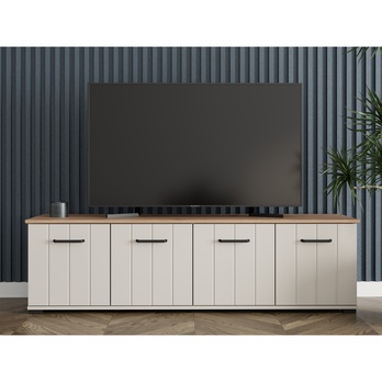 TV komoda LAMBETH 4D kašmírová/dub artisan 1