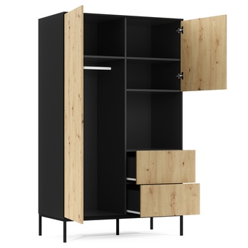 Šatní skříň LAMI dub artisan/černá 2