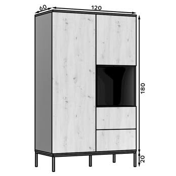Šatní skříň LAMI dub artisan/černá 4