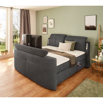 Postel boxspring LARA tmavě šedá 2