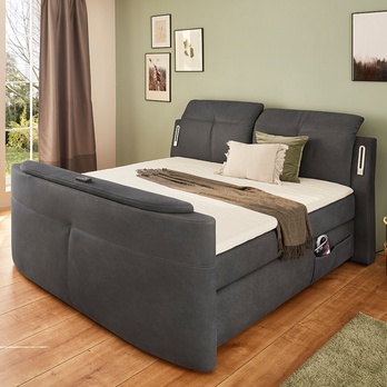 Postel boxspring LARA tmavě šedá 1