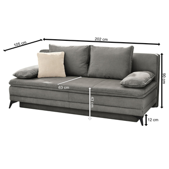 Pohovka  LAURIN tmavě šedá 4