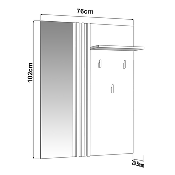 Předsíňový panel LAVAL dub artisan/černá 6