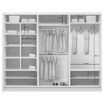 Šatní skříň LAYS 10 dub artisan/černá, šířka 250 cm 1