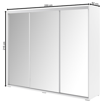 Šatní skříň LAYS 11 bílá, šířka 250 cm 3