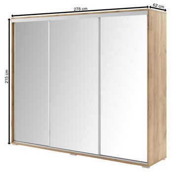 Šatní skříň LAYS 11 dub craft, šířka 278 cm 3