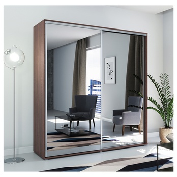 Šatní skříň LAYS 1 čokoládová, šířka 175 cm, výška 245 cm 1