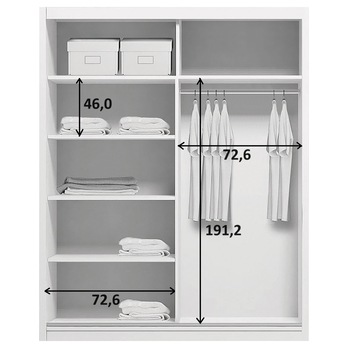 Šatní skříň LAYS 1 dub artisan/černá, šířka 150 cm, výška 245 cm 2