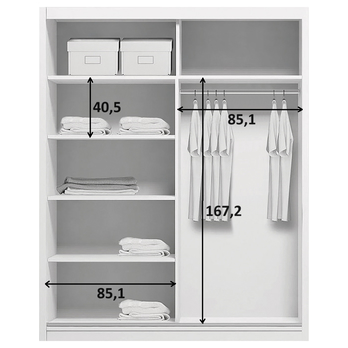 Šatní skříň LAYS 1 kašmírová/černá, šířka 175 cm, výška 215 cm 2