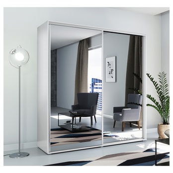 Šatní skříň LAYS 2 bílá, šířka 230 cm, výška 215 cm 1
