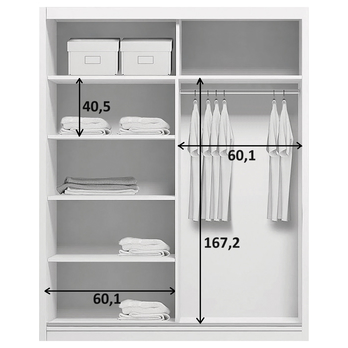 Šatní skříň LAYS 3 kašmírová/černá, šířka 125 cm, výška 215 cm 3