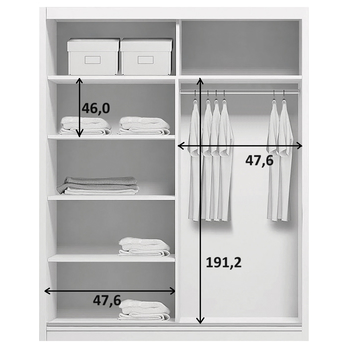 Šatní skříň LAYS 3 kašmírová/černá, šířka 100 cm, výška 245 cm 3