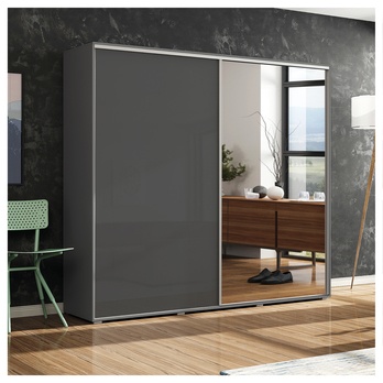 Šatní skříň LAYS 5 grafitová, šířka 125 cm, výška 215 cm 1