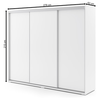 Šatní skříň LAYS 7 bílá, šířka 278 cm 3