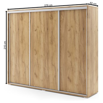 Šatní skříň LAYS 7 dub craft, šířka 278 cm 3