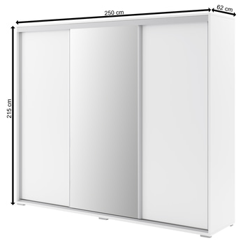 Šatní skříň LAYS 9 bílá, šířka 250 cm 3