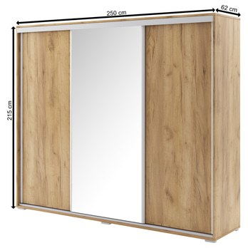 Šatní skříň LAYS 9 dub craft, šířka 250 cm 3