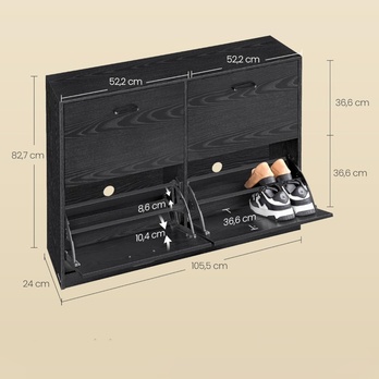 Výklopný botník LECO tmavě hnědá 5