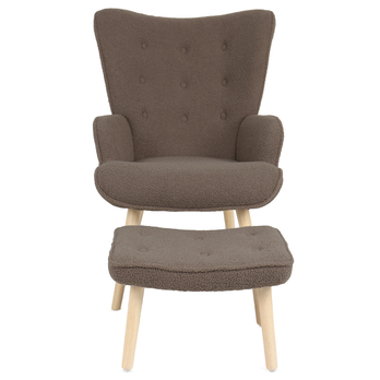 Křeslo s podnožkou LERIO hnědá 2