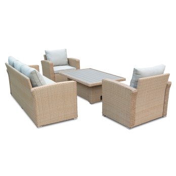 Zahradní set LETHA hnědá/krémová 2