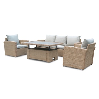 Zahradní set LETHA hnědá/krémová 3