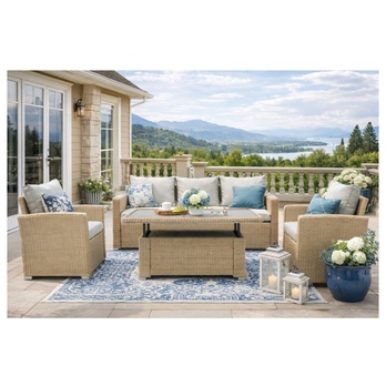 Zahradní set LETHA hnědá/krémová 1