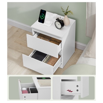 Set 2 ks nočních stolků LETNIGHT 6 bílá 2