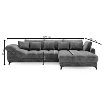 Sedací souprava LETTICA pravá, šedá 6
