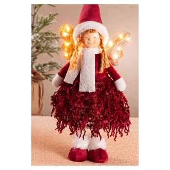 Vánoční dekorace postavička s LED LETTIE II červená, výška 48 cm 1