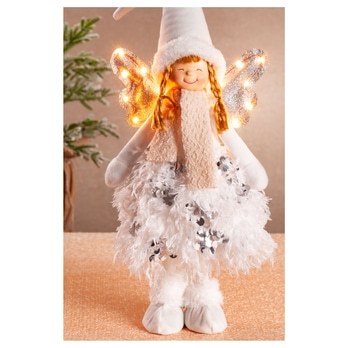 Vánoční dekorace postavička s LED LETTIE II bílá, výška 48 cm 1