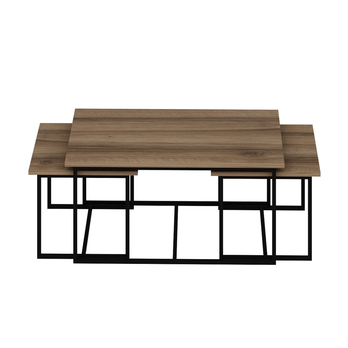 Konferenční stolek LEVADA ořech/černá, sada 3 ks 2