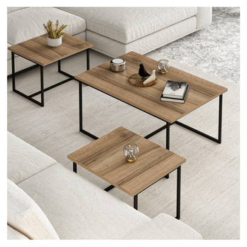 Konferenční stolek LEVADA ořech/černá, sada 3 ks 4