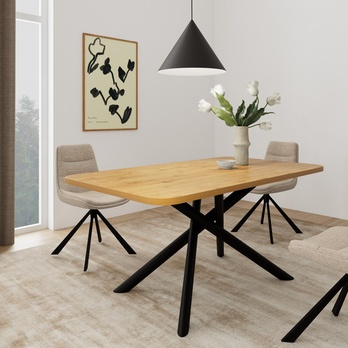 Jídelní stůl LEVANTO přírodní/matná černá 1
