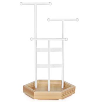 Stojan na šperky LID 2 bílá/přírodní 3