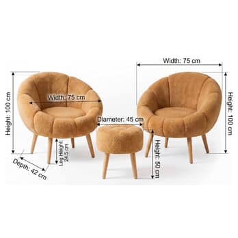 Set 2 ks křesel s podnožkou LIDA 2 hnědá 2