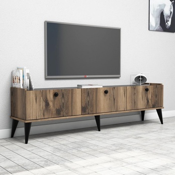 TV komoda LIDYA ořech/černá 1