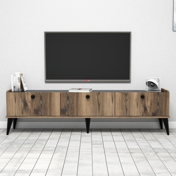 TV komoda LIDYA ořech/černá 3