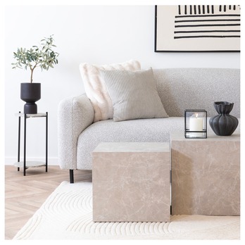 Přístavný stolek LIEVIN černá/běžová 4