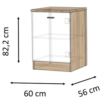 Spodní skříňka LIGHT 60 bílá/dub sonoma 3