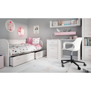 Postel LILO světlý jasan/růžová, 90x200 cm 1