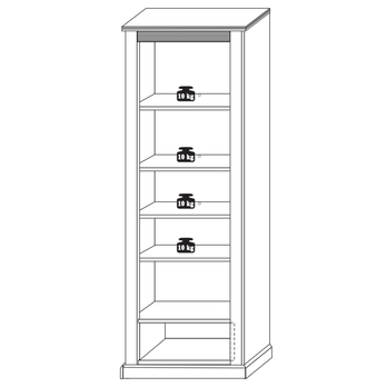 Vitrína LIMA 01 pinie/bílá 5