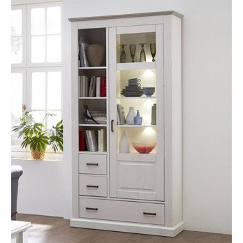 Vitrína LIMA 06 pinie/bílá 1