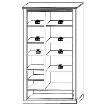 Vitrína LIMA 06 pinie/bílá 3