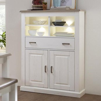 Vitrína LIMA 07 pinie/bílá 1